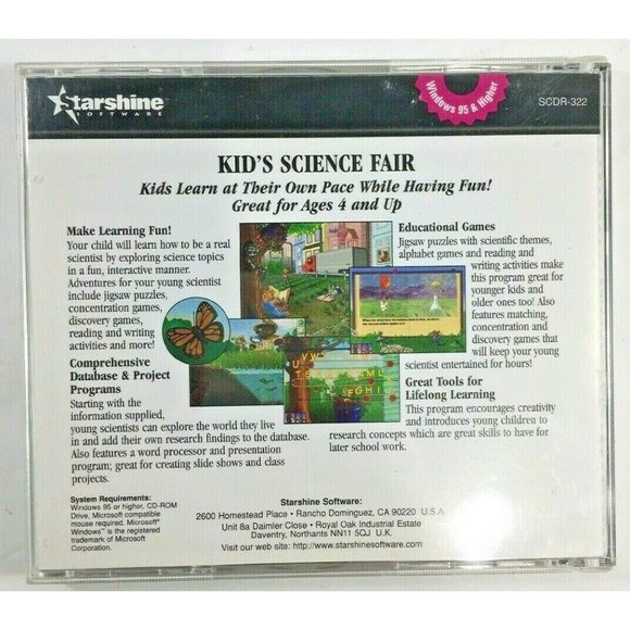 Starshine Kids Science Fair Projects Educational Home School CD ROM PC Software - Picture 2 of 4